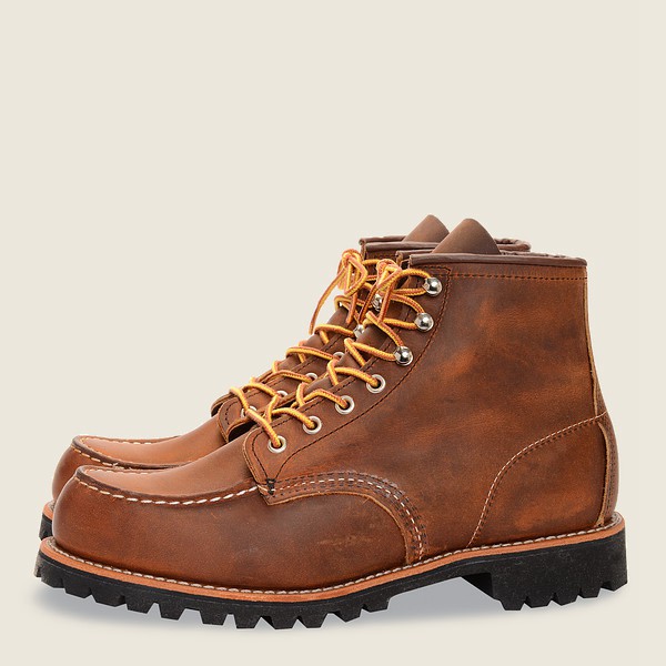 Mens Red Wing Roughneck - 6-inchr Rough & Tough Leather - Heritage Boots Brown - ZXN970413